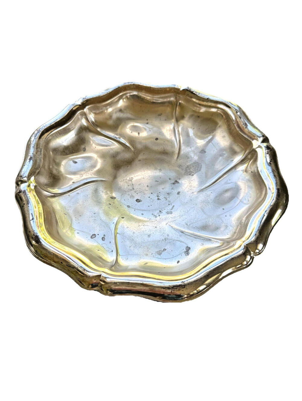Vintage Davco Silver Plated Bread Tray, trinket, jewelry dish; shabby chic/MCM